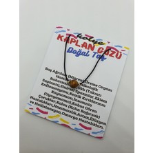 Gümüştel El Sanatları Kaplan Gözü Taşı Kolye Ayarlanabilir Orijinal Doğal Taş Çok Fonksiyonlu Kolye