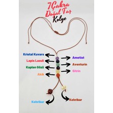Gümüştel El Sanatları Doğal Taş 7 Çakra Kolye Kehribar, Akik, Sitrin, Kaplan Gözü, Aventurin, Lapis, Ametist, K.kuvars