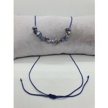 Gümüştel El Sanatları Sodalit Taşı Tasarım Kolye Ayarlanabilir Orijinal Doğal Taş Çok Fonksiyonlu Kolye