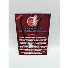 Gümüştel El Sanatları Yay Burcu Opal Taşı Doğal Taş Kolye