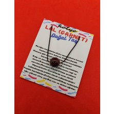 Gümüştel El Sanatları Lal (Garnet) Taşı Kolye Ayarlanabilir Orijinal Doğal Taş Çok Fonksiyonlu Kolye