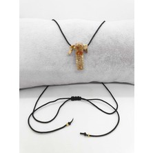 Gümüştel El Sanatları Rodonit ve Jasper Taşı Kolye Ayarlanabilir Orijinal Doğal Taş Çok Fonksiyonlu Kolye