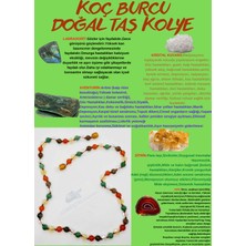 Gümüştel El Sanatları Sertifikalı Özel Tasarım Koç Burcu Kolye Labradorit Kristal Kuvars Aventurin Sitrin Akik