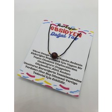 Gümüştel El Sanatları Obsidyen Taşı Kolye Ayarlanabilir Orijinal Doğal Taş Çok Fonksiyonlu Kolye