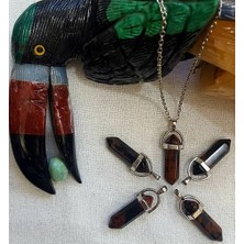 Gümüştel El Sanatları Obsidyen Doğal Taş Pandül Kolye