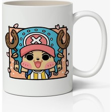 Anime Marketi One Piece Tony Chopper Anime Baskılı Beyaz Kupa Bardak