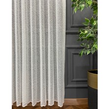 Evdepo Home Taç Kum Desen Kullanıma Hazır 1/3 Sık Pile Tül Perde Tek Kanat - Ekru 140 x 250 cm