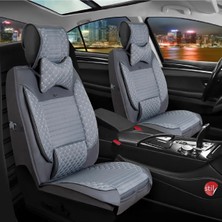 Fresh Start citroen C5 Uyumlu Lüks Deri Oto Koltuk Kılıfı 5'li Set Füme