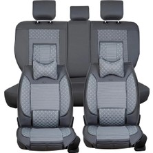 Fresh Start dacia Sandero Yeni Kasa Uyumlu Lüks Deri Oto Koltuk Kılıfı 5'li Set Füme