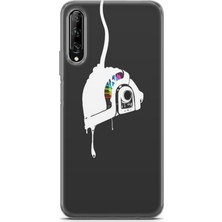 Uvilda Huawei Y9S Kılıf Uv Baskılı Abxbi 4 Silikon Renkli Kask