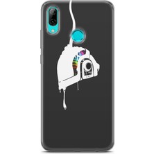 Uvilda Huawei Y7 Prime 2019 Kılıf Uv Baskılı Abxbi 4 Desenli Renkli Kask