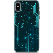 Uvilda Apple iPhone x Kılıf Uv Baskılı Abxbi 7 Baskılı Devreler Tron