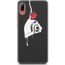 Uvilda Huawei Y7 2019 Kılıf Uv Baskılı Abxbi 4 Desenli Renkli Kask