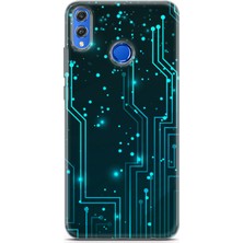 Uvilda Honor 8x Kılıf Uv Baskılı Abxbi 7 Darbe Emici Devreler Tron