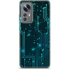 Uvilda Xiaomi 12 Pro Kılıf Uv Baskılı Abxbi 7 Koruyucu Kılıf Devreler Tron