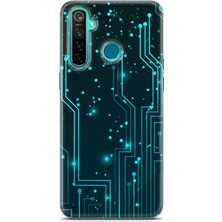 Uvilda Realme 5 Pro Kılıf Uv Baskılı Abxbi 7 Koruyucu Kılıf Devreler Tron