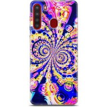 Uvilda Samsung Galaxy A21 Kılıf Uv Baskılı Abxbi 1 Silikon Renkli Hipnoz