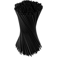 Adin Tasarım Kokteyl Pipeti 500LÜ 19.5 cm Kıl Pipet Siyah Ince Kokteyl Pipeti Kıl Pipet Amerikan Kokteyl Pipet