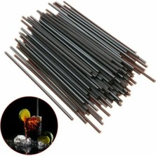 Adin Tasarım Kokteyl Pipeti 500LÜ 19.5 cm Kıl Pipet Siyah Ince Kokteyl Pipeti Kıl Pipet Amerikan Kokteyl Pipet