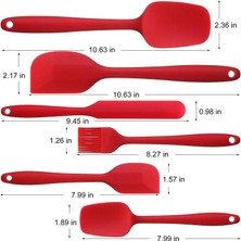 Silikon Spatula Seti 6 Parça Pişirme Aletleri Seti, Kırmızı 6 (Yurt Dışından)