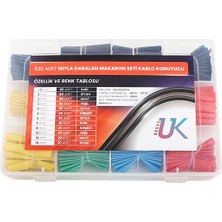 Uk 530 Parça Premium Isıyla Daralan Makaron Seti Heat Shrink Tube Daralan Makaron Tamir Seti