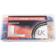 Uk 950 Parça Premium Box Yüksük Kablo Pabuç Soket Kablo Ucu Seti Izolesiz-Izoleli Pabuç Terminal Yüksük Seti