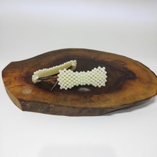 Ramdet 2 Adet Inci Fiyonk Tasarımlı Çıt Çıt Toka Beyaz Incili Kelebek Toka