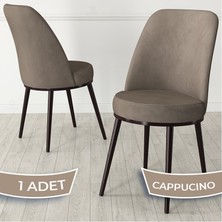 Canisa Jaxe Serisi 1 Adet Metal Kahverengi Iskeletli 1. Sınıf Babyface Kumaş Mutfak Sandalyesi