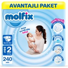 Molfix Bebek Bezi 2 Beden Mini Avantajlı Paket 240 Adet