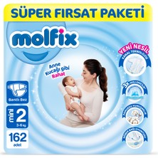Molfix Bebek Bezi 2 Beden Mini Süper Fırsat Paketi 162 Adet
