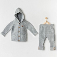 Andywawa Unisex Bebek Triko 2'li Takım Gri Melanj AC24335