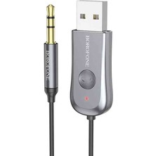 Borofone Araba ve Araç USB ve 3.5mm Aux Giriş Bluetooth 5.0 Adaptör Çevirici Arabanızda Müzik Dinleme Telefon Görüşmesi Yapabilme Bluetooth Bağlantıya Imkan Verir C44