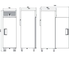 Galleyz Dik Tip Dondurucu - 1 Cam Kapılı - 70X87XX210 cm