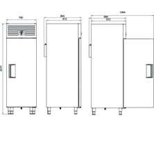 Galleyz Dik Tip Buzdolabı - 1 Kapılı - 70X87XX210 cm