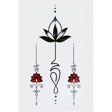 Acousticworld Göğüs Arası Geometrik Lotus Çiçeği Tattoo Geçici Dövme Minimal Tattoo Aksesuar Şık Moda Aksesuar