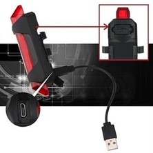 Marydien  USB Şarj Edilebilir Parlak Bisiklet LED Lamba Su Geçirmez Güvenlik Uyarı Arka Lamba Işığı