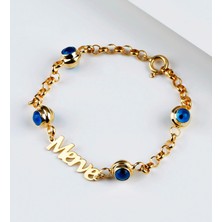 Şimal 925 Ayar Gümüş Isimli Göz Nazarlı Bileklik