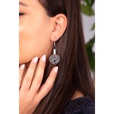 Sümer Telkari Kazaziye İşlemeli Aşk Düğümü Gümüş Küpe 4225