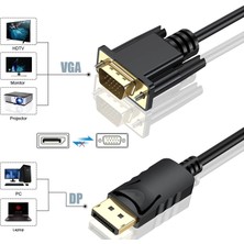 Blue Wings 1.5 Metre Display Port To VGA Kablo Display VGA Dp To VGA 1.5m Displayport Erkek VGA Erkek Kablo