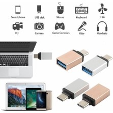 Blue Wings USB Type-C Otg 3.0 USB Otg Çevirici ve Dönüştürücü Tak Çalıştır Çelik Premium