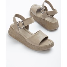 Munshoes Vizon Deri Kadın Sandalet