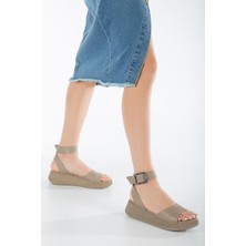 Munshoes Vizon Deri Kadın Sandalet SK23Y501-VZN
