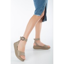 Munshoes Vizon Deri Kadın Sandalet SK23Y501-VZN