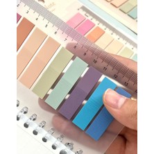 Kağıt Gemi Dükkan 10 Renkli Cetvelli Soft Pembe Tonları Şeffaf Pet Indeks / Index Sticker / Sticky Note / Post-It