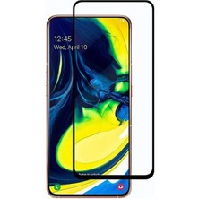 Forzacase Samsung Galaxy A80 ile Uyumlu Çerçeveli Tam Kaplayan Temperli Ekran Koruyucu - FC003