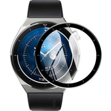 Forzacase Huawei Watch Gt3 Pro 46 mm Için Çerçeveli Tam Kaplayan 3D Pet Ekran Koruyucu Film - FC016