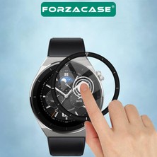 Forzacase Huawei Watch Gt3 Pro 46 mm Için Çerçeveli Tam Kaplayan 3D Pet Ekran Koruyucu Film - FC016