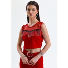 Sense Taş Detaylı Abiye  Bluz | BLZ34565