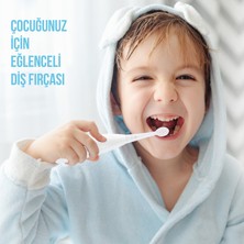 The Saskat Çocuk Diş Fırçası Eğitici Sevimli Ilk Diş Fırçam Beyaz Pilli Titreşimli