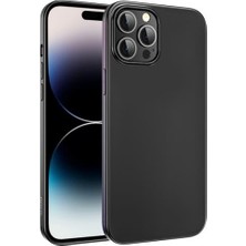 Coofbe 1.1mm Kalınlık Kaymaz Parmak Izi Bırakmaz Yüzey Darbe Emici iPhone 14 Pro Max Kılıf Siyah